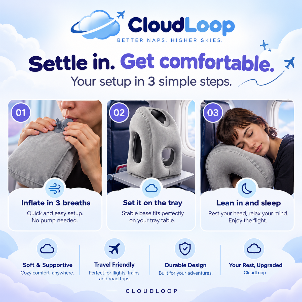 CloudLoop™ Travel Pillow